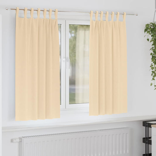 Fekete Függöny Gyűrűkkel 2 pcs Krém 175 x 140 cm Poliészter
