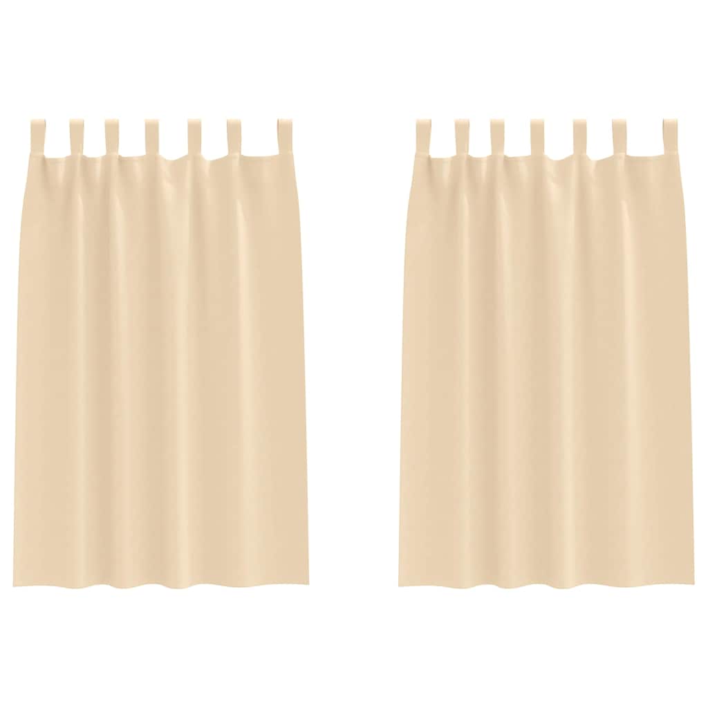 Fekete Függöny Gyűrűkkel 2 pcs Krém 175 x 140 cm Poliészter