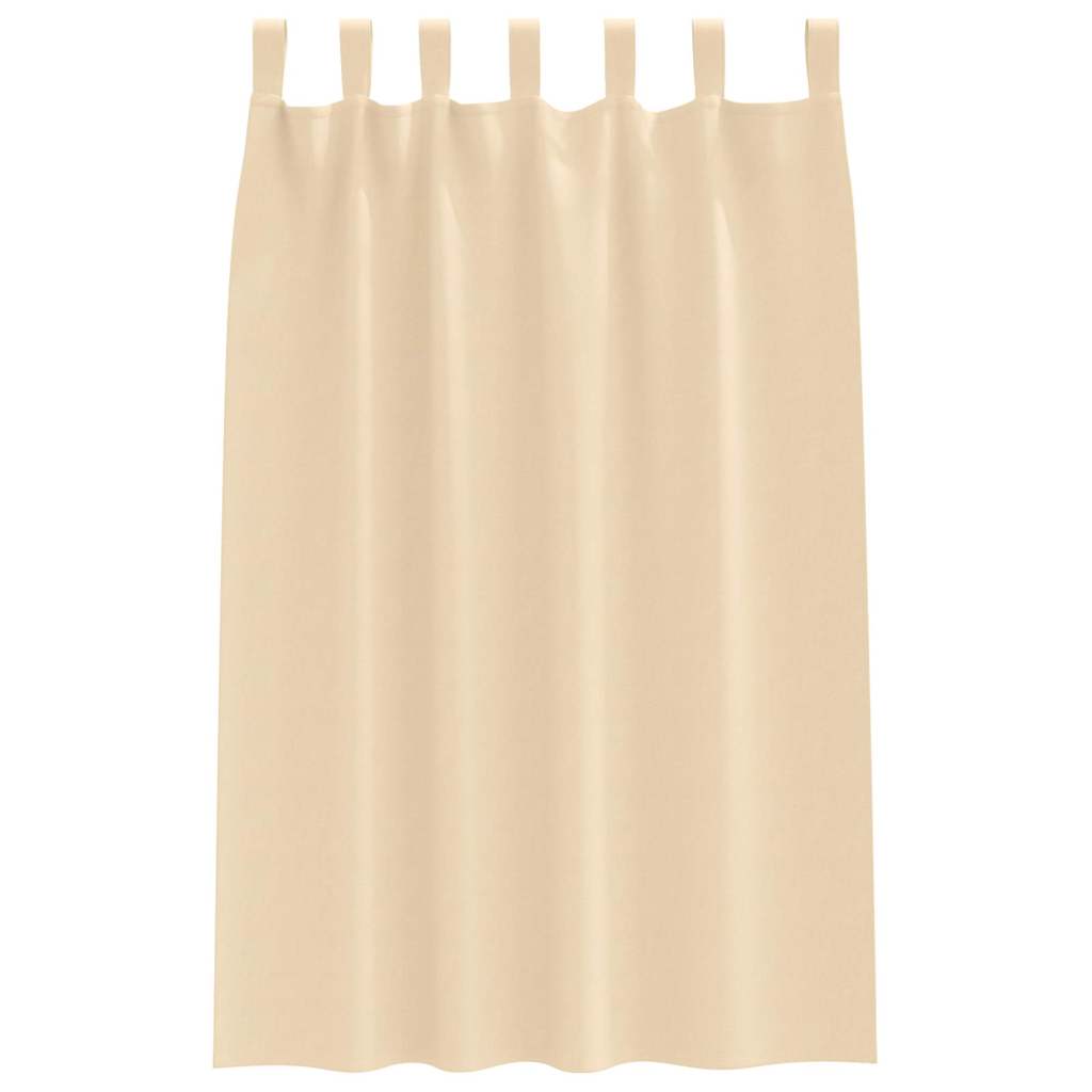Fekete Függöny Gyűrűkkel 2 pcs Krém 175 x 140 cm Poliészter