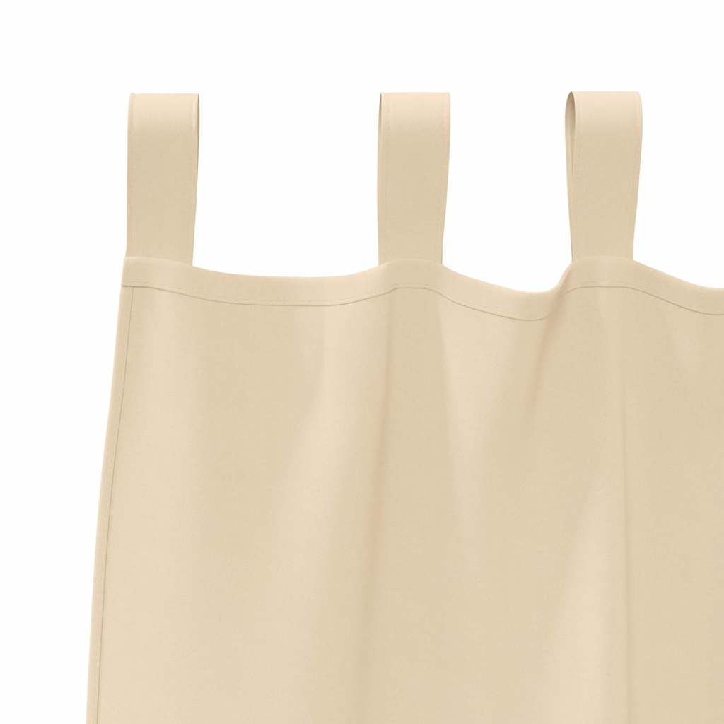 Fekete Függöny Gyűrűkkel 2 pcs Krém 245 x 140 cm Poliészter
