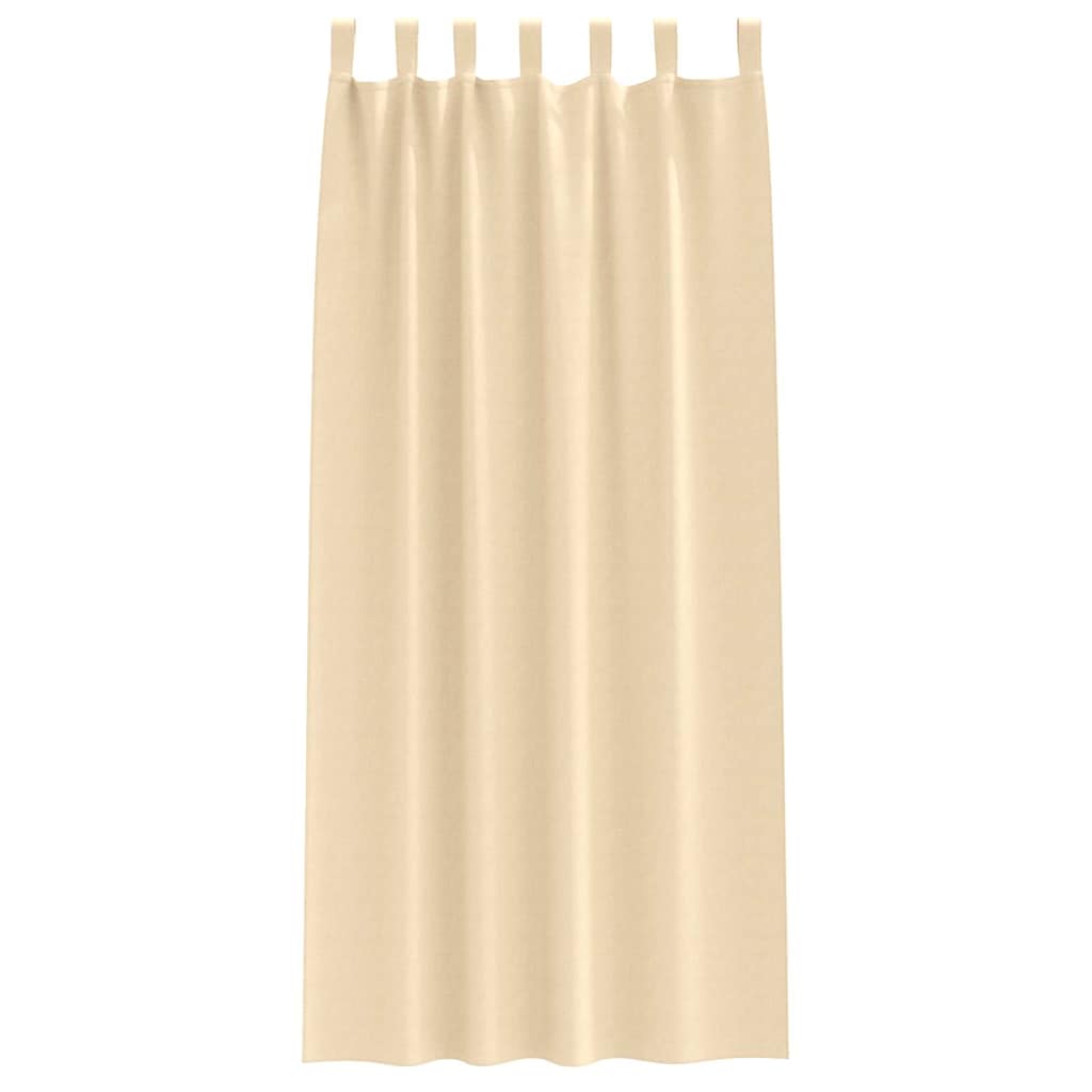 Fekete Függöny Gyűrűkkel 2 pcs Krém 260 x 140 cm Poliészter