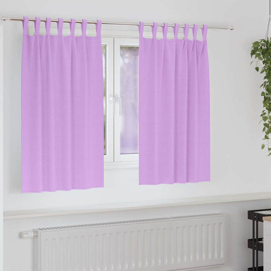 Fekete Függöny Gyűrűkkel 2 pcs Lila 140 x 140 cm Poliészter