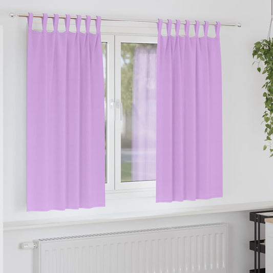 Fekete Függöny Gyűrűkkel 2 pcs Lila 175 x 140 cm Poliészter