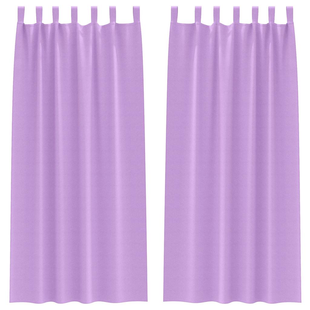 Fekete Függöny Gyűrűkkel 2 pcs Lila 225 x 140 cm Poliészter