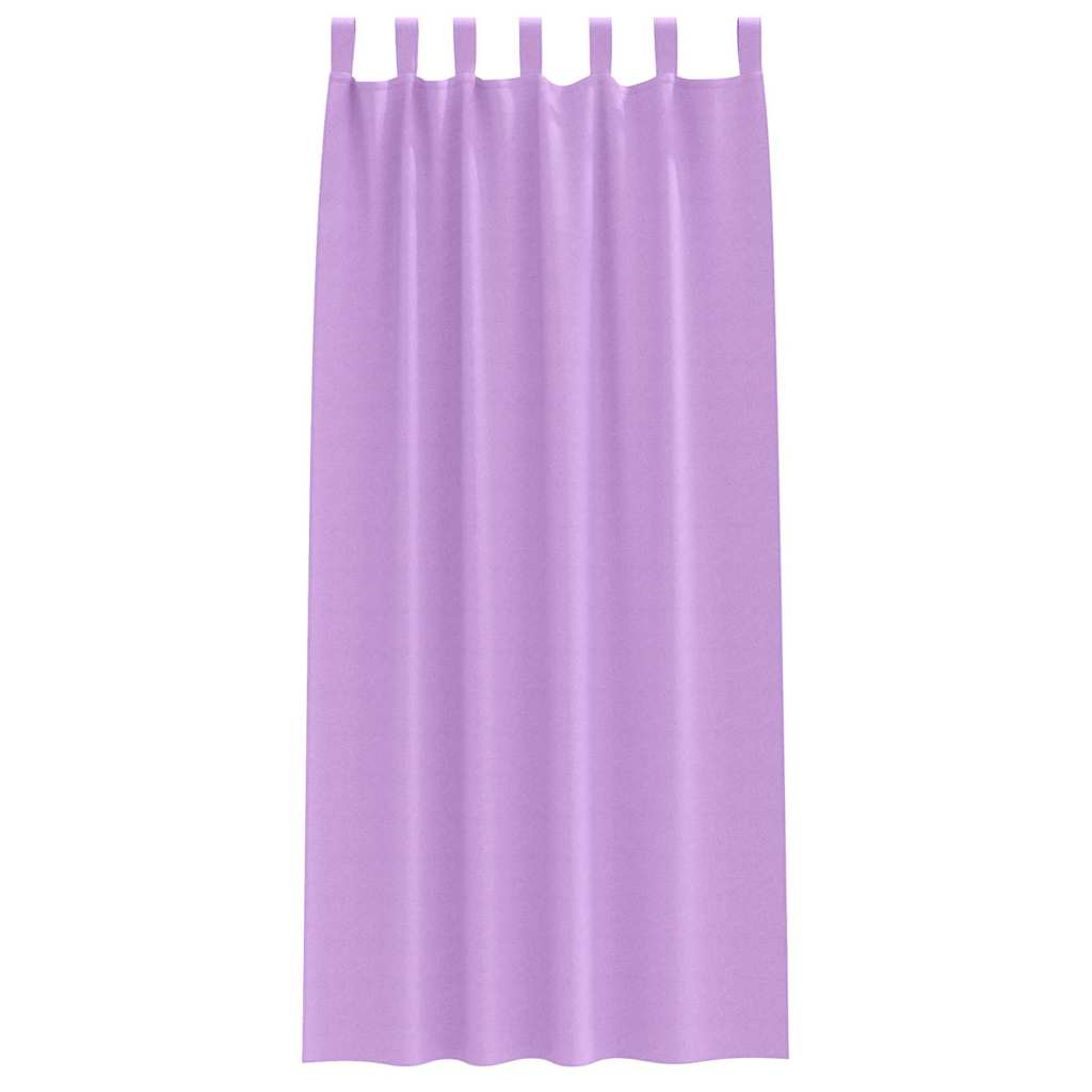 Fekete Függöny Gyűrűkkel 2 pcs Lila 225 x 140 cm Poliészter