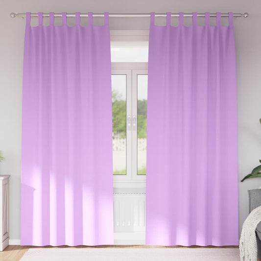 Fekete Függöny Gyűrűkkel 2 pcs Lila 245 x 140 cm Poliészter