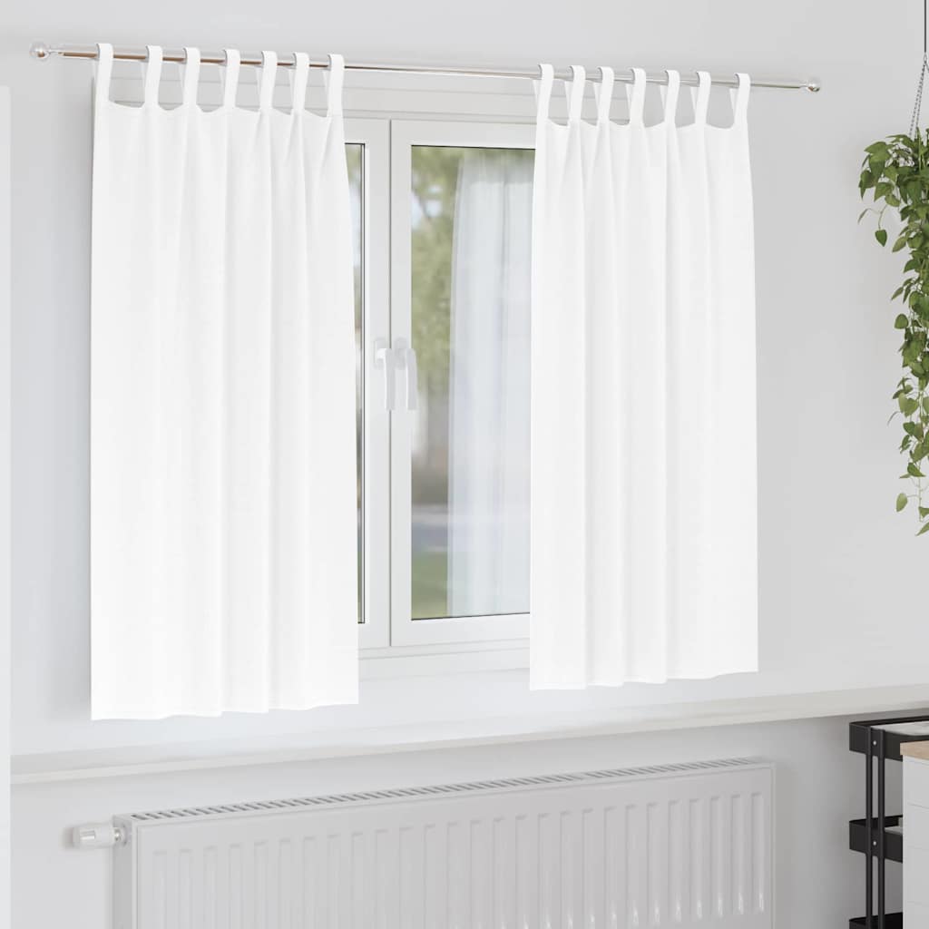 Fekete Függöny Gyűrűkkel 2 pcs Tiszta Fehér 175 x 140 cm