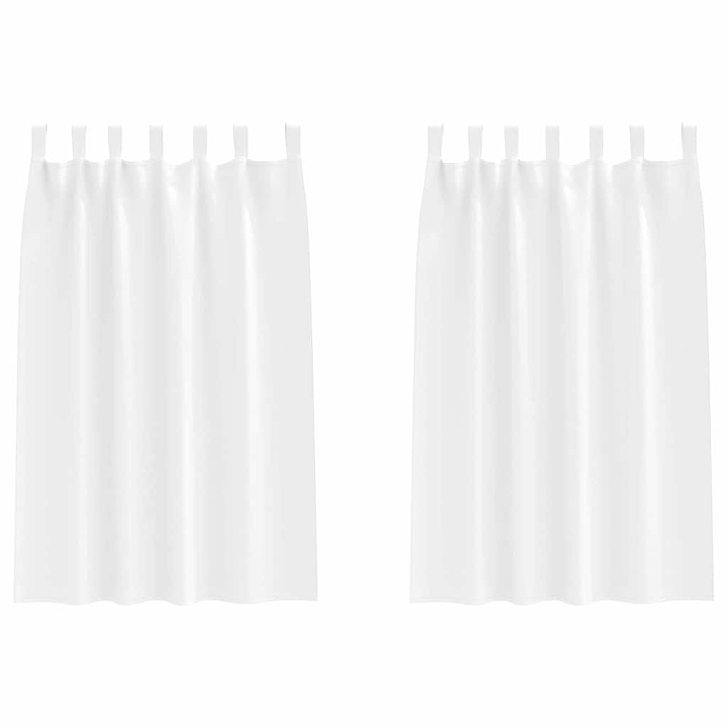 Fekete Függöny Gyűrűkkel 2 pcs Tiszta Fehér 175 x 140 cm