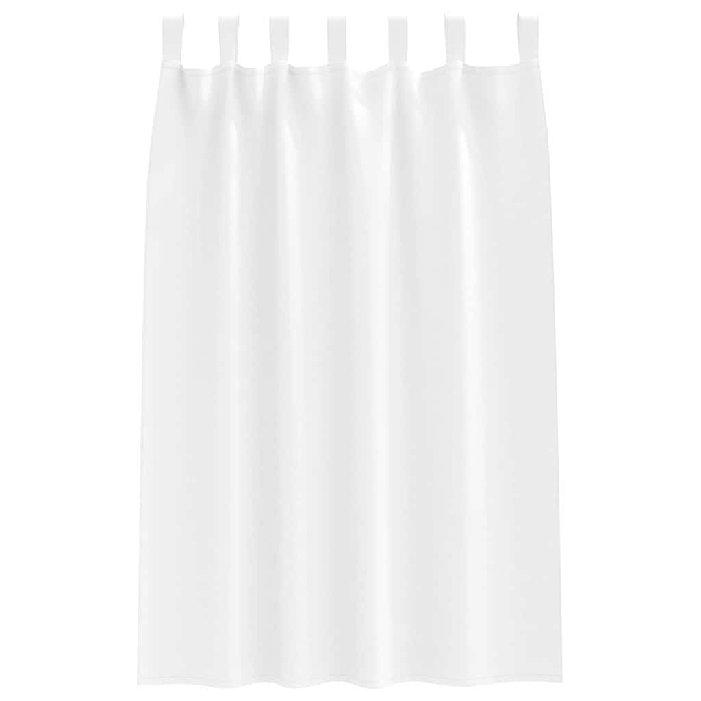 Fekete Függöny Gyűrűkkel 2 pcs Tiszta Fehér 175 x 140 cm