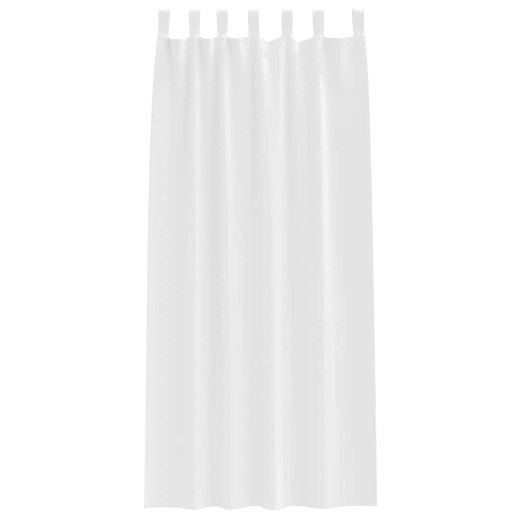 Fekete Függöny Gyűrűkkel 2 pcs Tiszta Fehér 225 x 140 cm