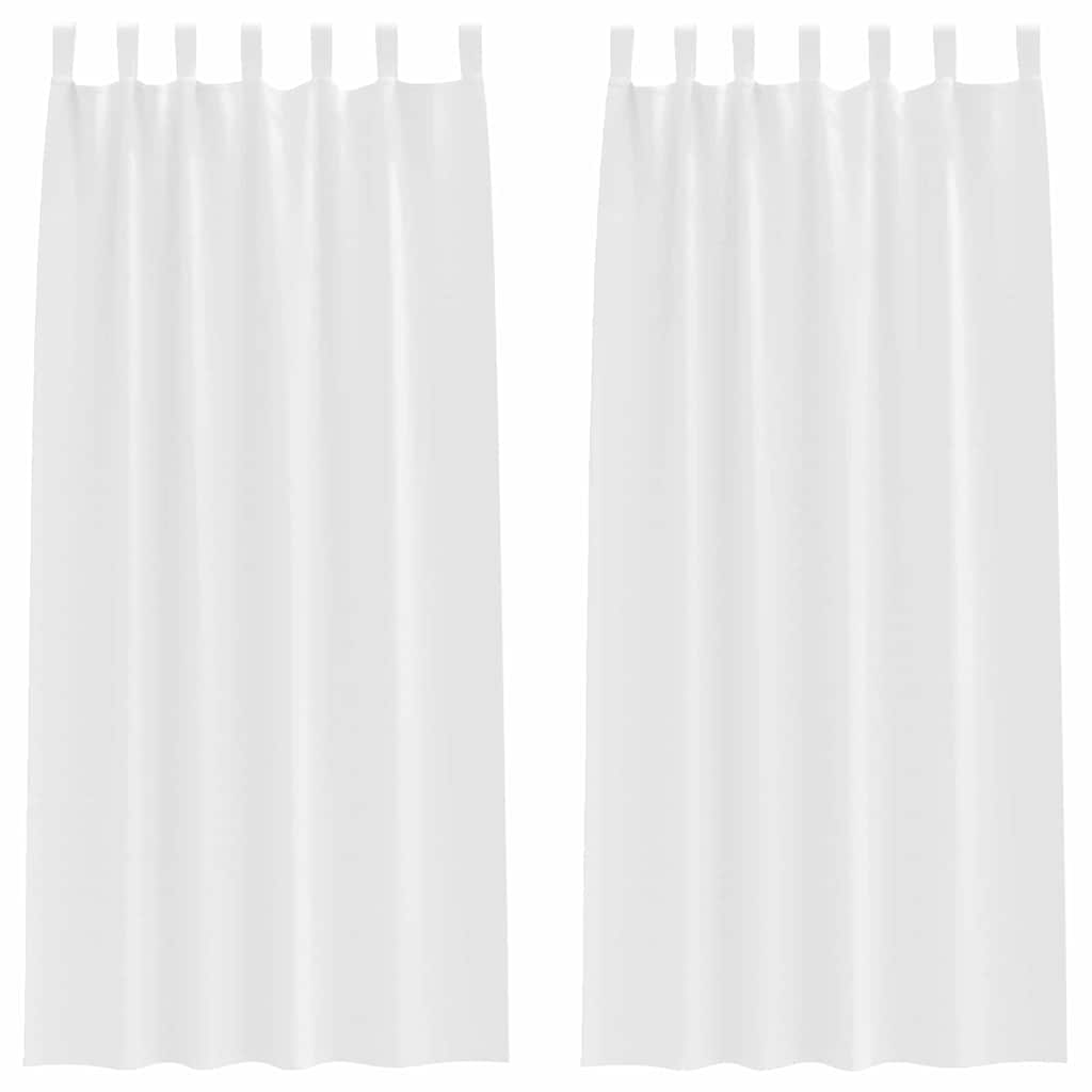 Fekete Függöny Gyűrűkkel 2 pcs Tiszta Fehér 245 x 140 cm