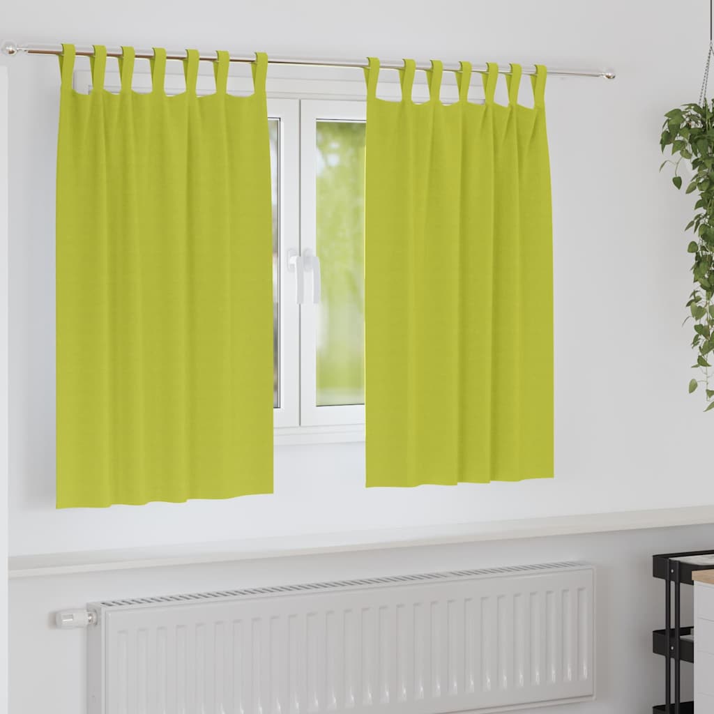 Fekete Függöny Gyűrűkkel 2 pcs Zöld 140 x 140 cm Poliészter