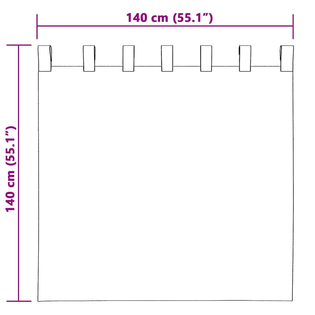 Fekete Függöny Gyűrűkkel 2 pcs Zöld 140 x 140 cm Poliészter