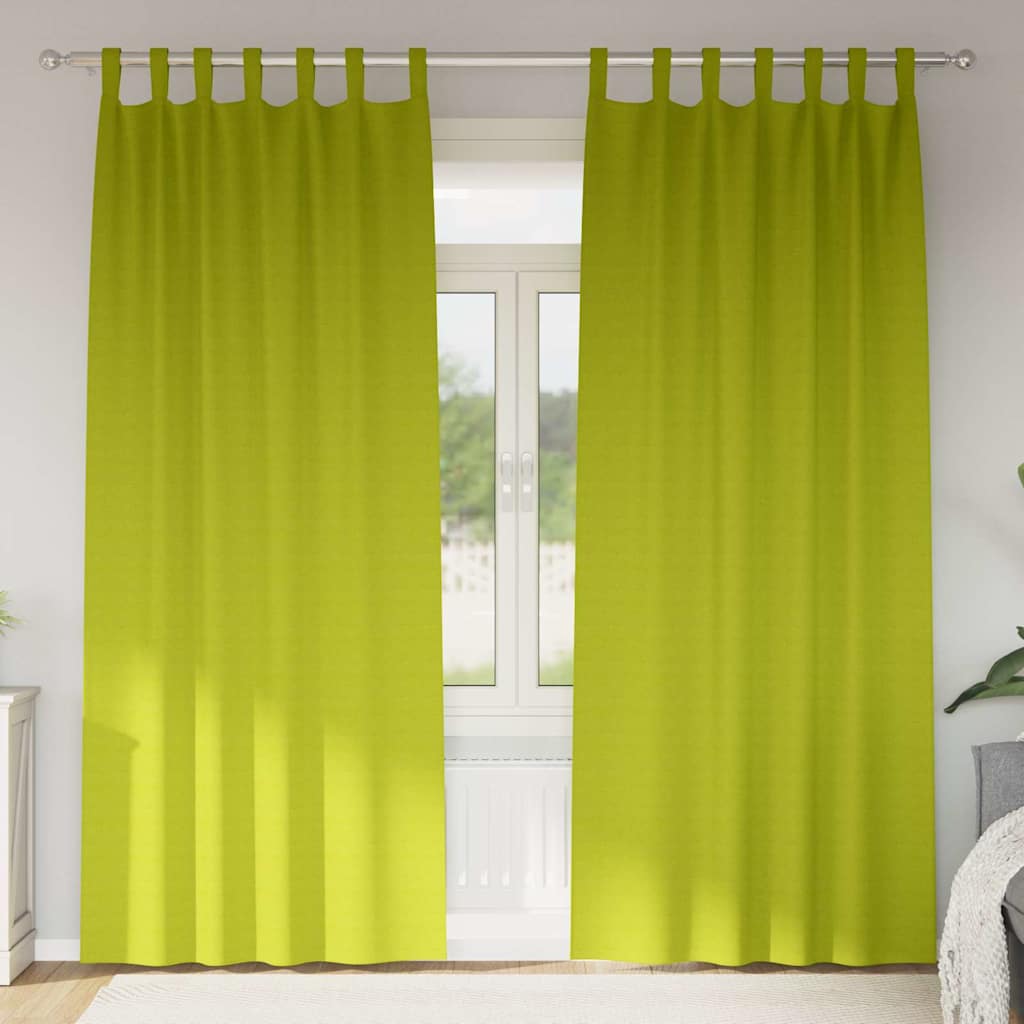 Fekete Függöny Gyűrűkkel 2 pcs Zöld 225 x 140 cm Poliészter