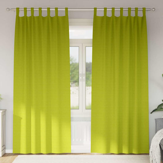 Fekete Függöny Gyűrűkkel 2 pcs Zöld 260 x 140 cm Poliészter