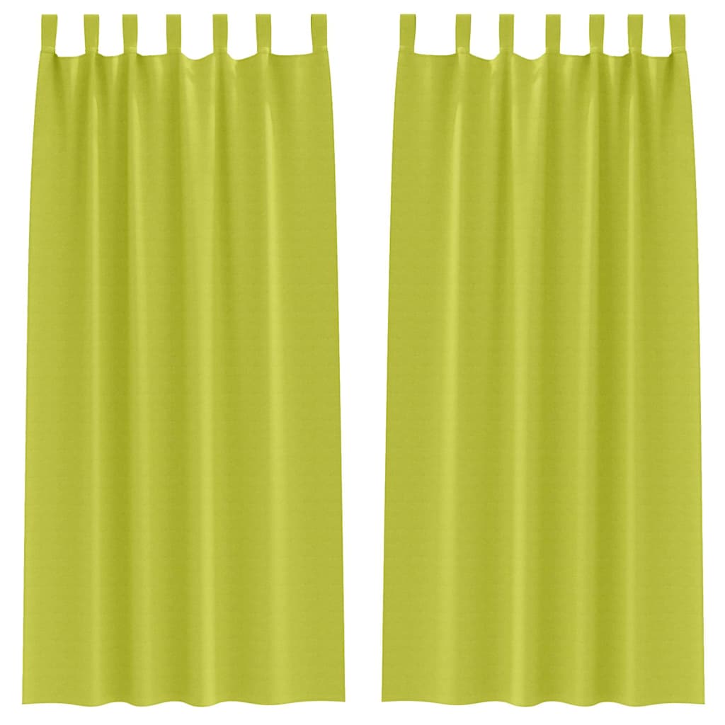 Fekete Függöny Gyűrűkkel 2 pcs Zöld 260 x 140 cm Poliészter