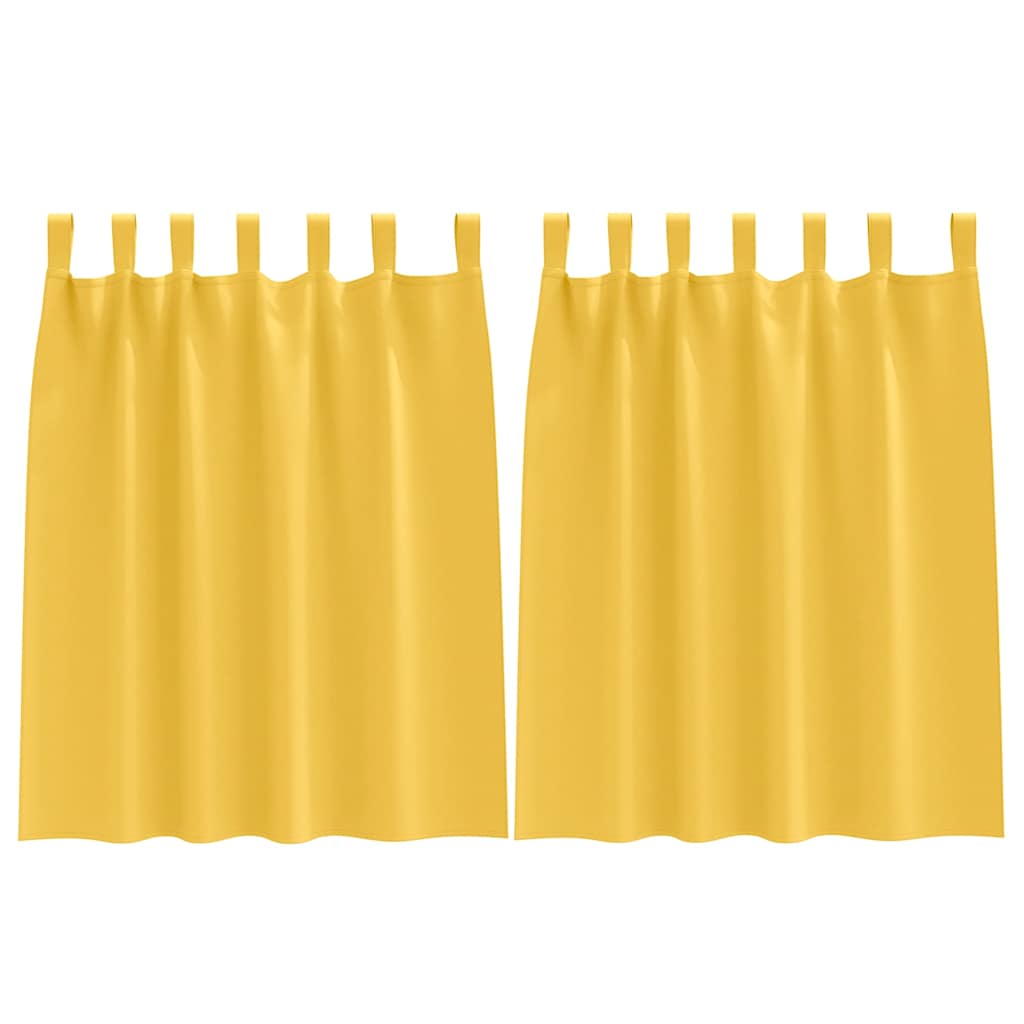 Fekete Függöny Gyűrűkkel 2 pcs Mustár sárga 140 x 140 cm