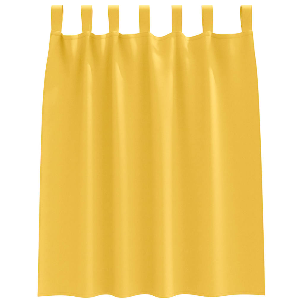 Fekete Függöny Gyűrűkkel 2 pcs Mustár sárga 140 x 140 cm