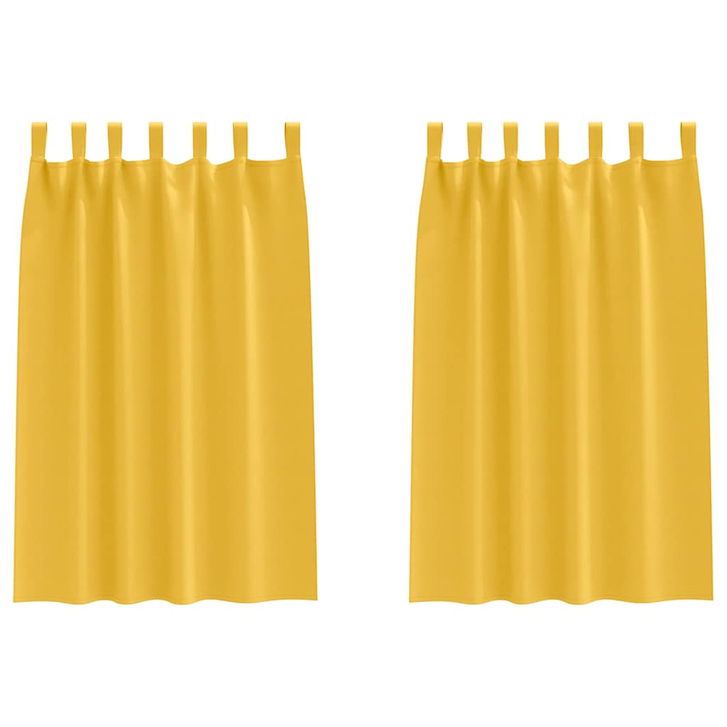 Fekete Függöny Gyűrűkkel 2 pcs Mustár sárga 175 x 140 cm