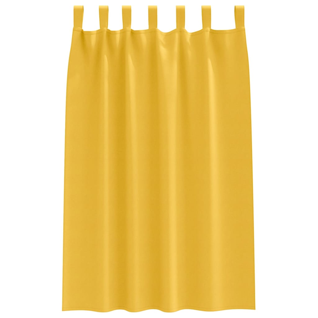 Fekete Függöny Gyűrűkkel 2 pcs Mustár sárga 175 x 140 cm
