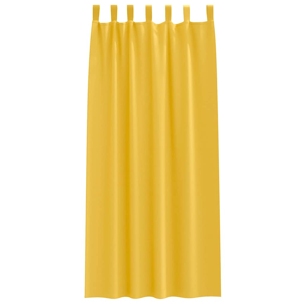 Fekete Függöny Gyűrűkkel 2 pcs Mustár sárga 225 x 140 cm