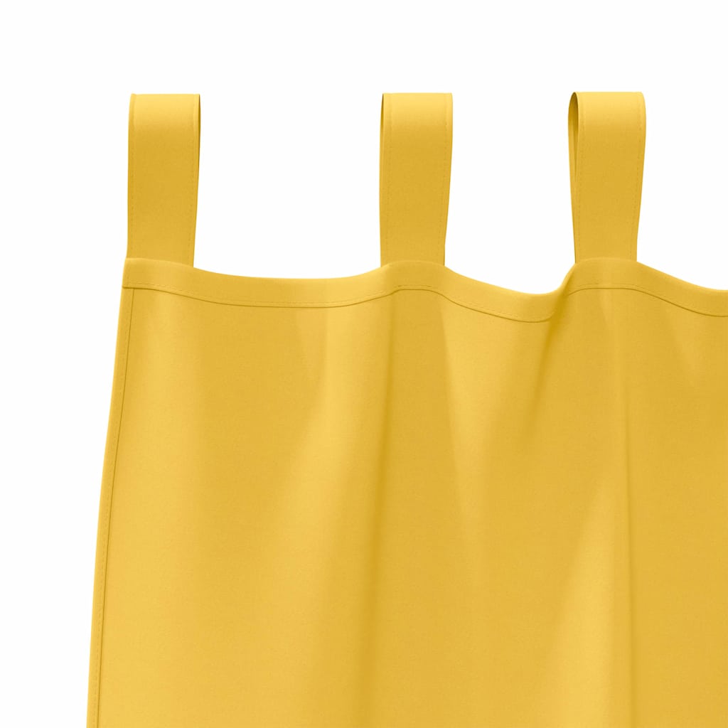 Fekete Függöny Gyűrűkkel 2 pcs Mustár sárga 245 x 140 cm