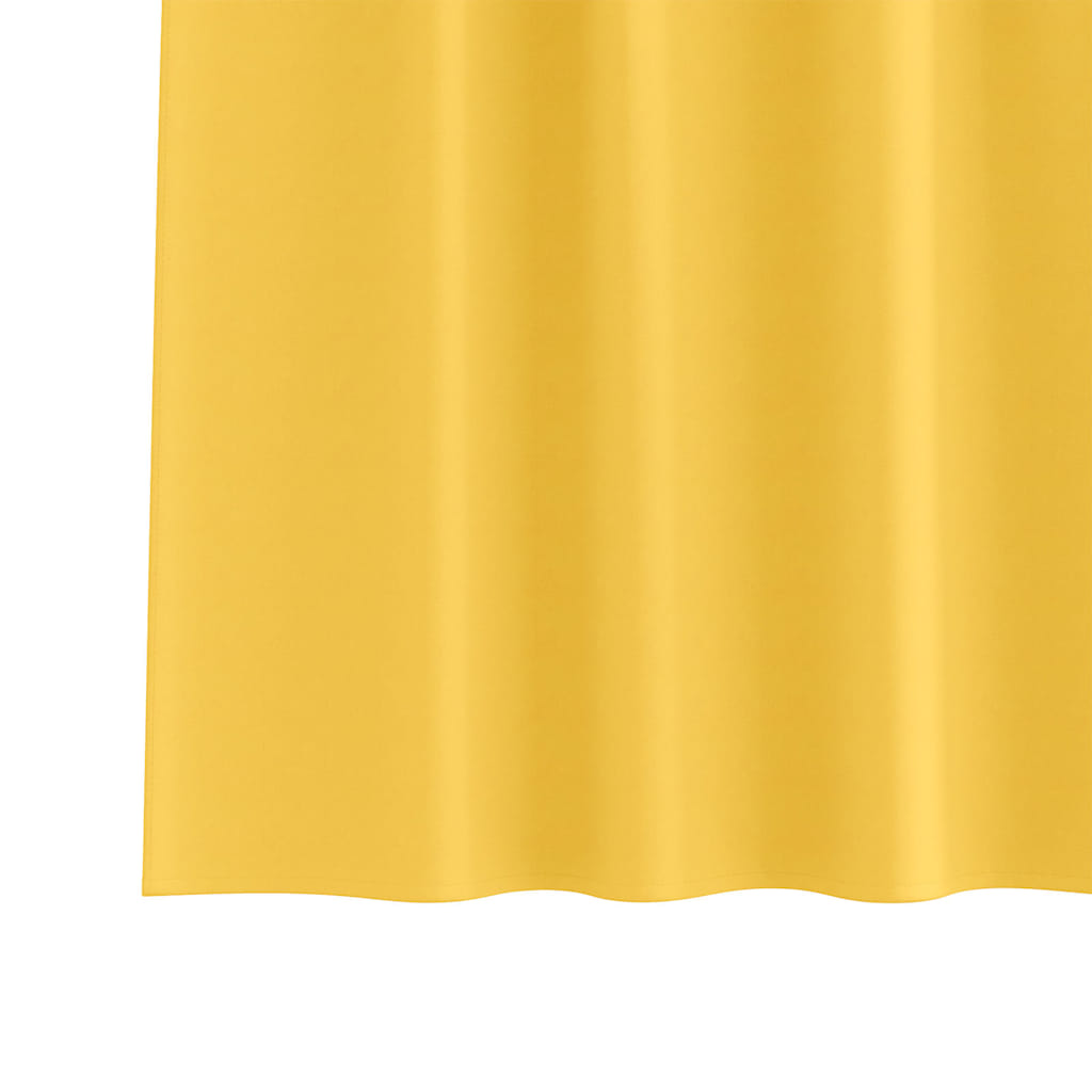 Fekete Függöny Gyűrűkkel 2 pcs Mustár sárga 245 x 140 cm