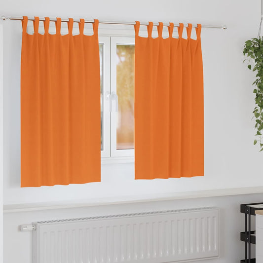 Fekete Függöny Gyűrűkkel 2 pcs Élénk narancs 140 x 140 cm