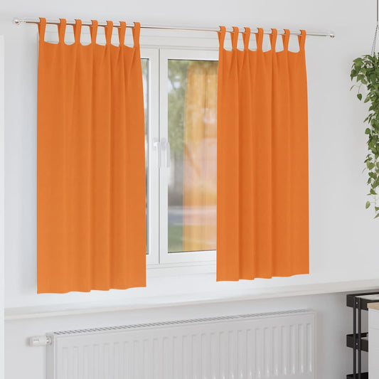 Fekete Függöny Gyűrűkkel 2 pcs Élénk narancs 175 x 140 cm