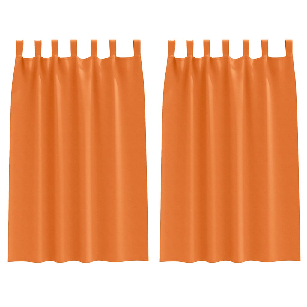 Fekete Függöny Gyűrűkkel 2 pcs Élénk narancs 175 x 140 cm