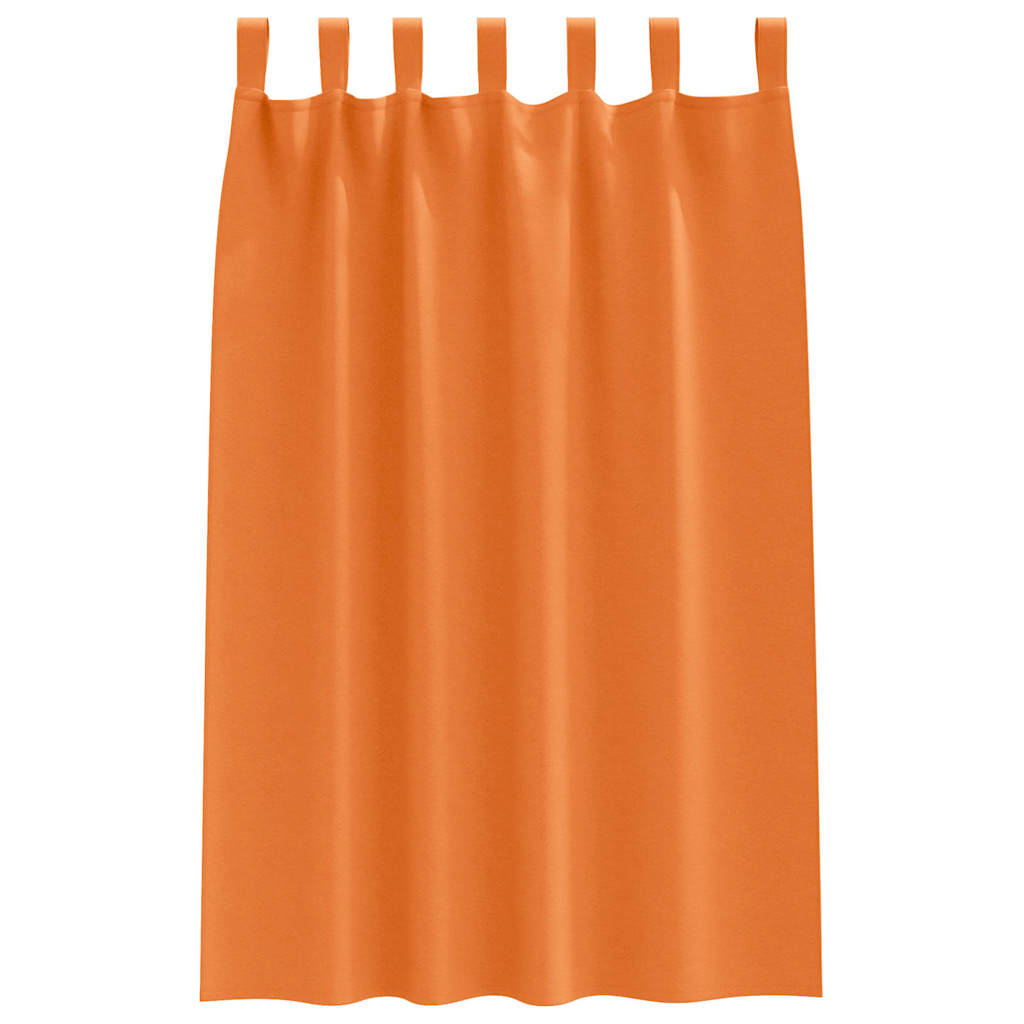 Fekete Függöny Gyűrűkkel 2 pcs Élénk narancs 175 x 140 cm