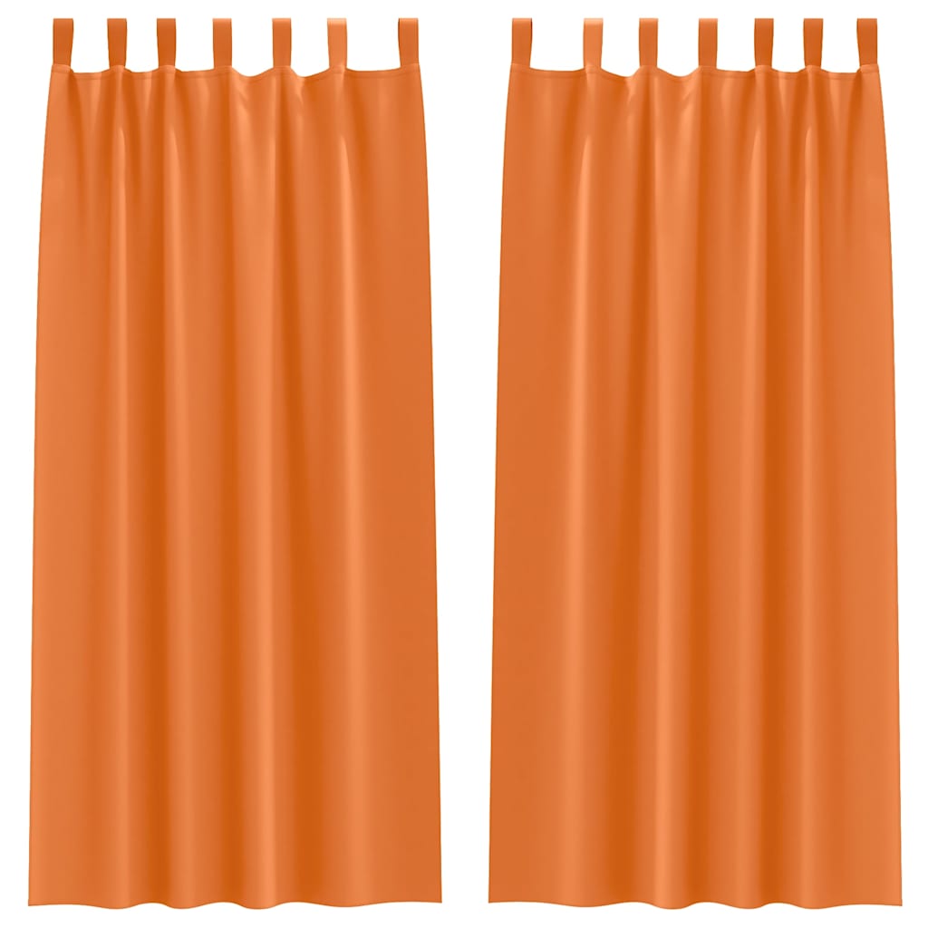 Fekete Függöny Gyűrűkkel 2 pcs Élénk narancs 225 x 140 cm