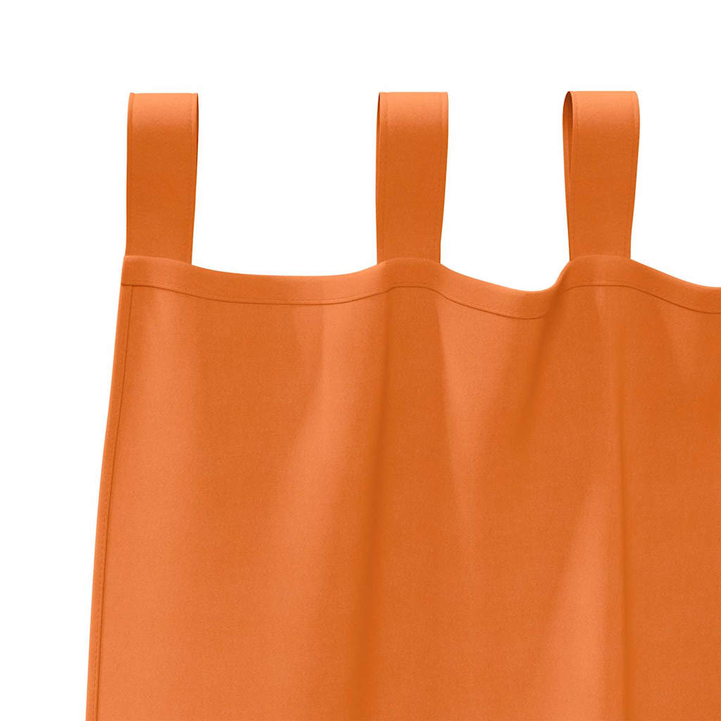 Fekete Függöny Gyűrűkkel 2 pcs Élénk narancs 245 x 140 cm