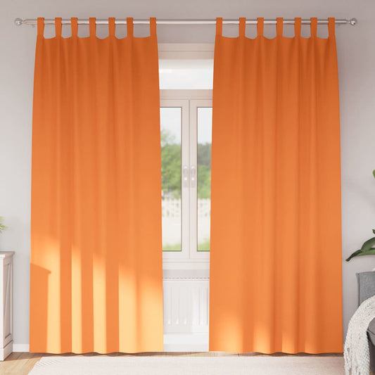 Fekete Függöny Gyűrűkkel 2 pcs Élénk narancs 245 x 140 cm