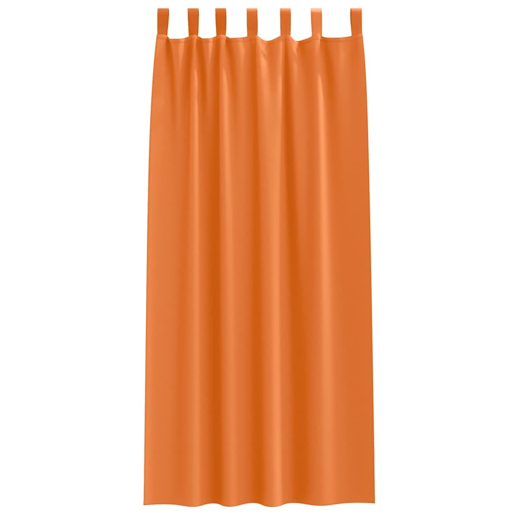 Fekete Függöny Gyűrűkkel 2 pcs Élénk narancs 245 x 140 cm
