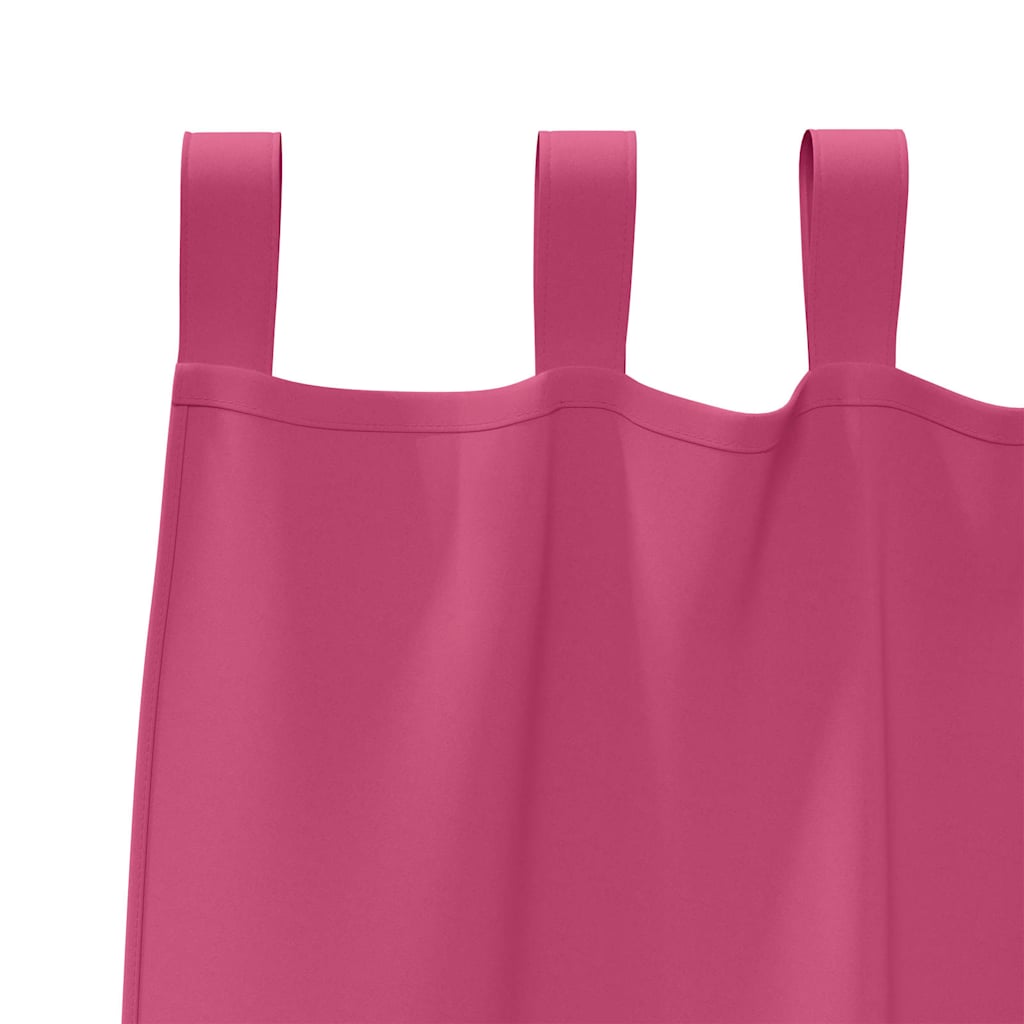 Fekete Függöny Gyűrűkkel 2 pcs Élénk rózsaszín 140 x 140 cm
