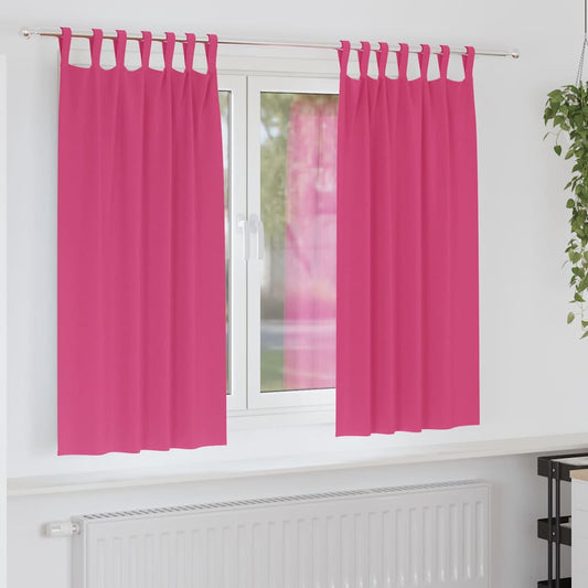 Fekete Függöny Gyűrűkkel 2 pcs Élénk rózsaszín 175 x 140 cm