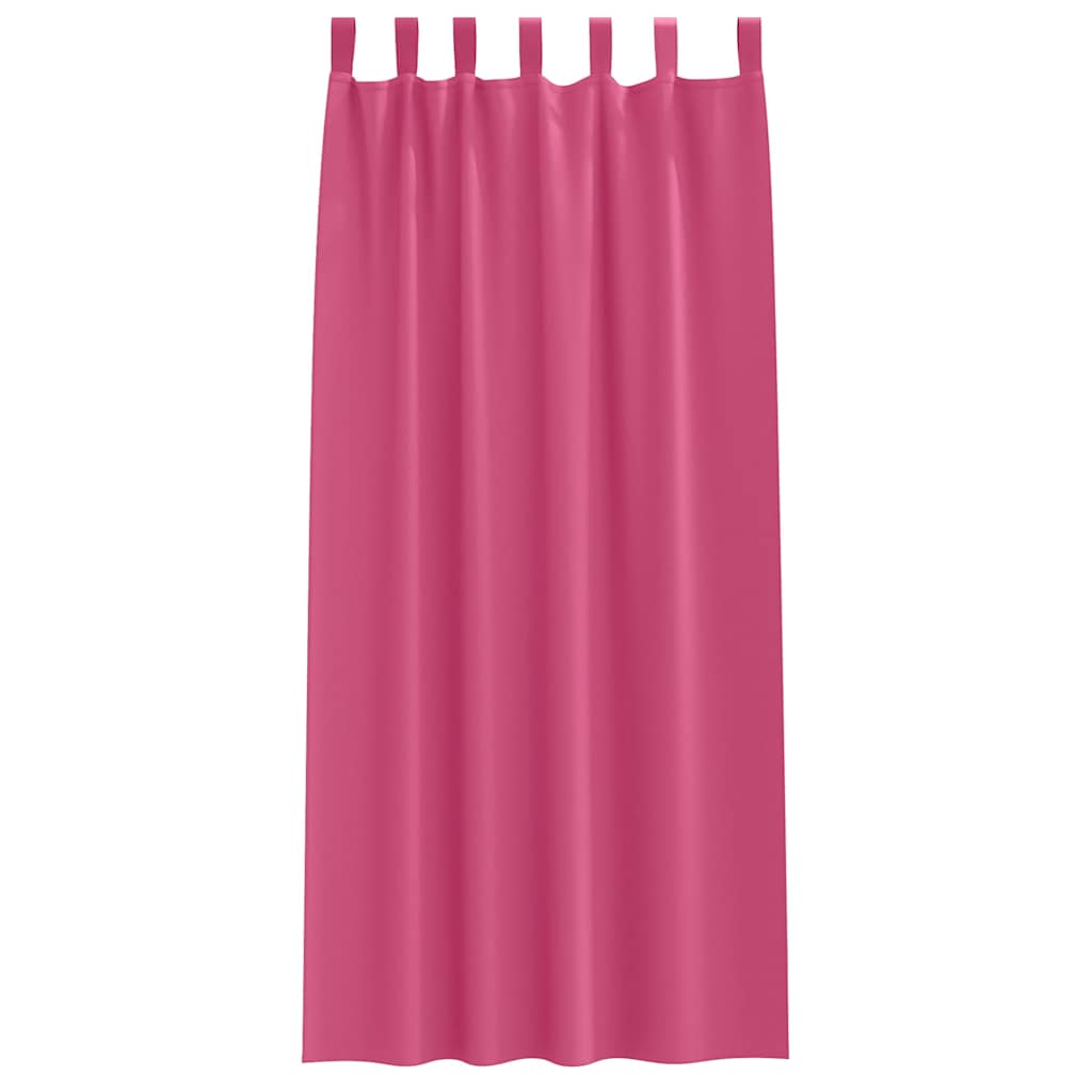 Fekete Függöny Gyűrűkkel 2 pcs Élénk rózsaszín 245 x 140 cm