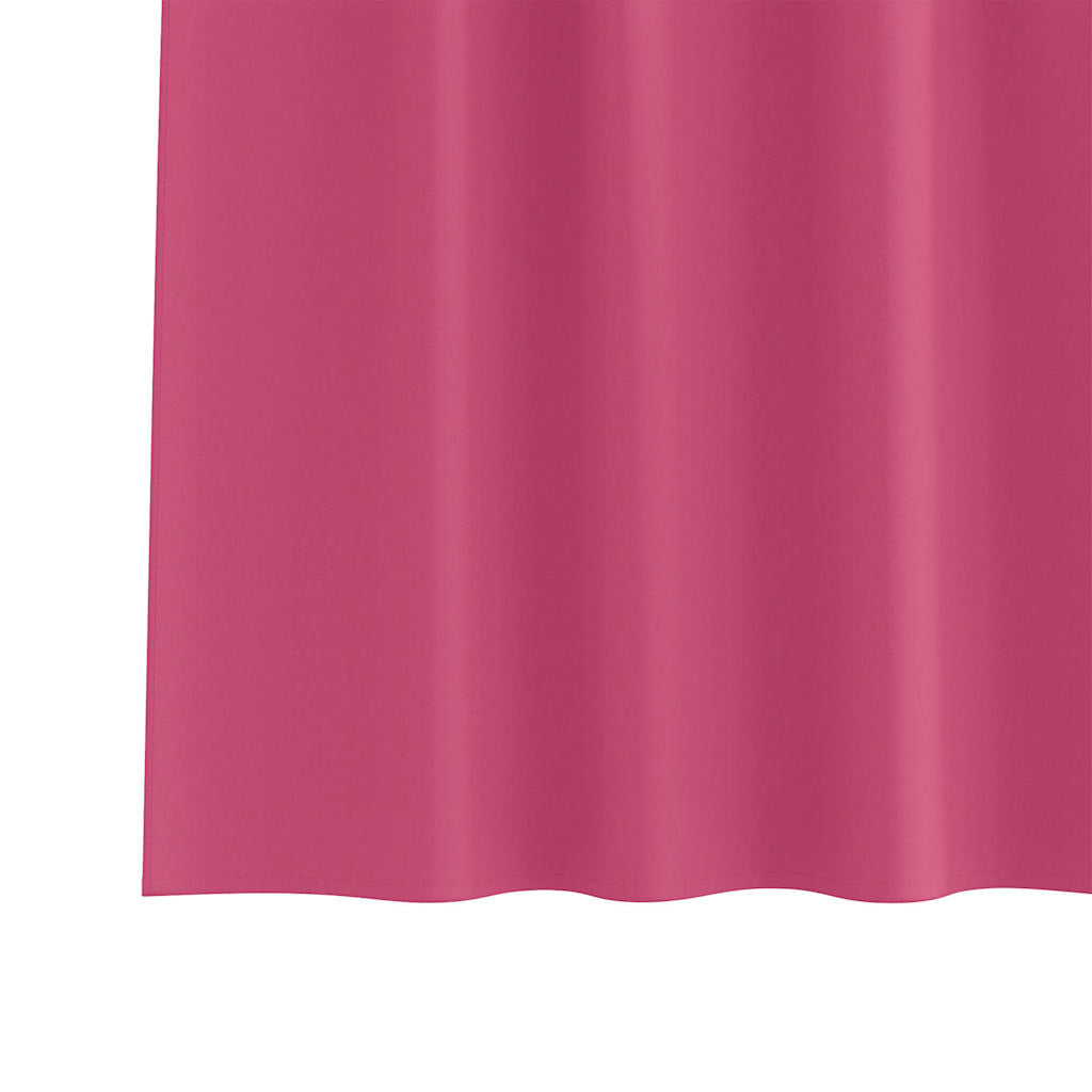 Fekete Függöny Gyűrűkkel 2 pcs Élénk rózsaszín 260 x 140 cm