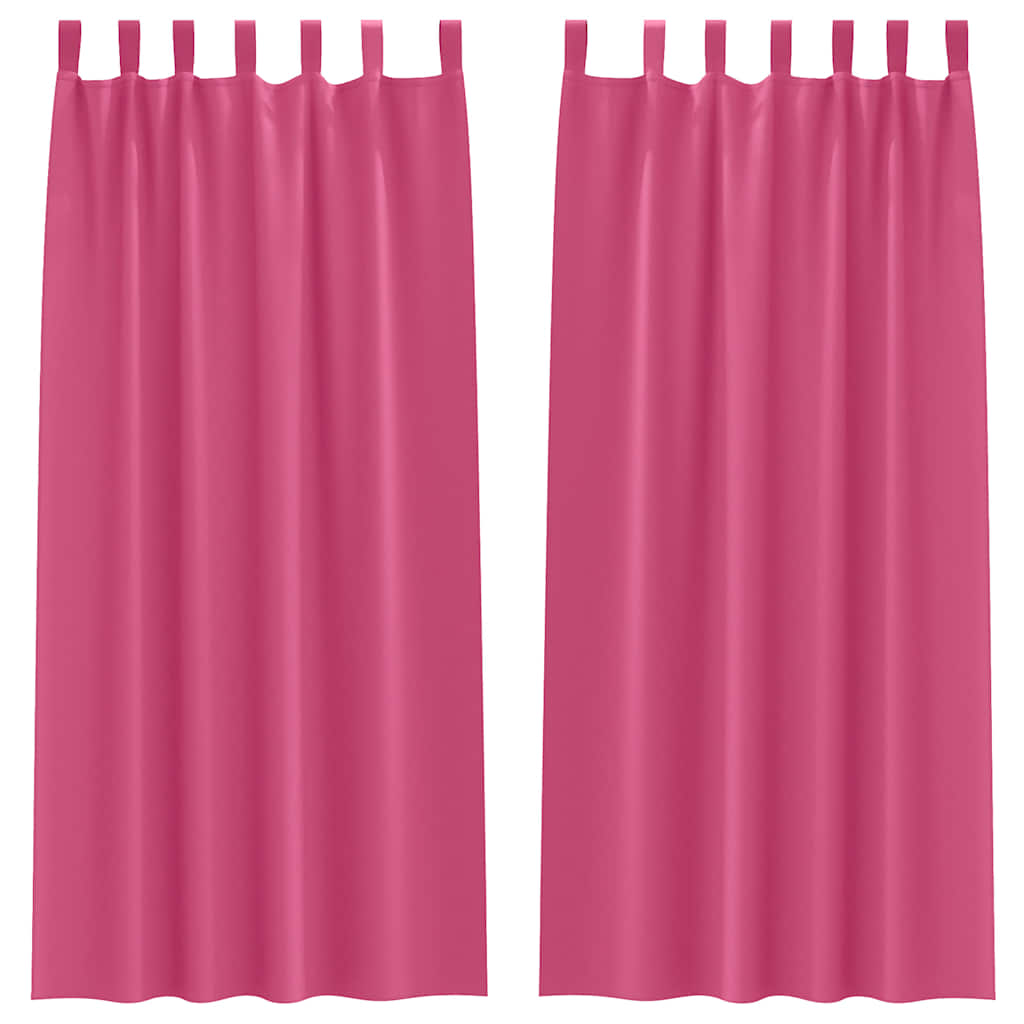 Fekete Függöny Gyűrűkkel 2 pcs Élénk rózsaszín 260 x 140 cm