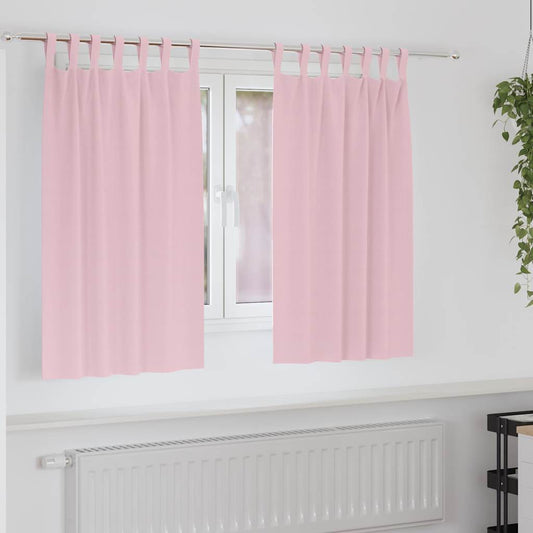 Fekete Függöny Gyűrűkkel 2 pcs Babarózsaszín 140 x 140 cm