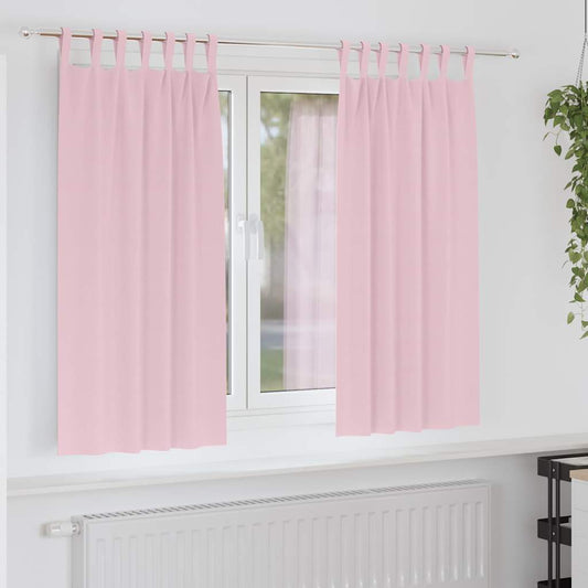 Fekete Függöny Gyűrűkkel 2 pcs Babarózsaszín 175 x 140 cm