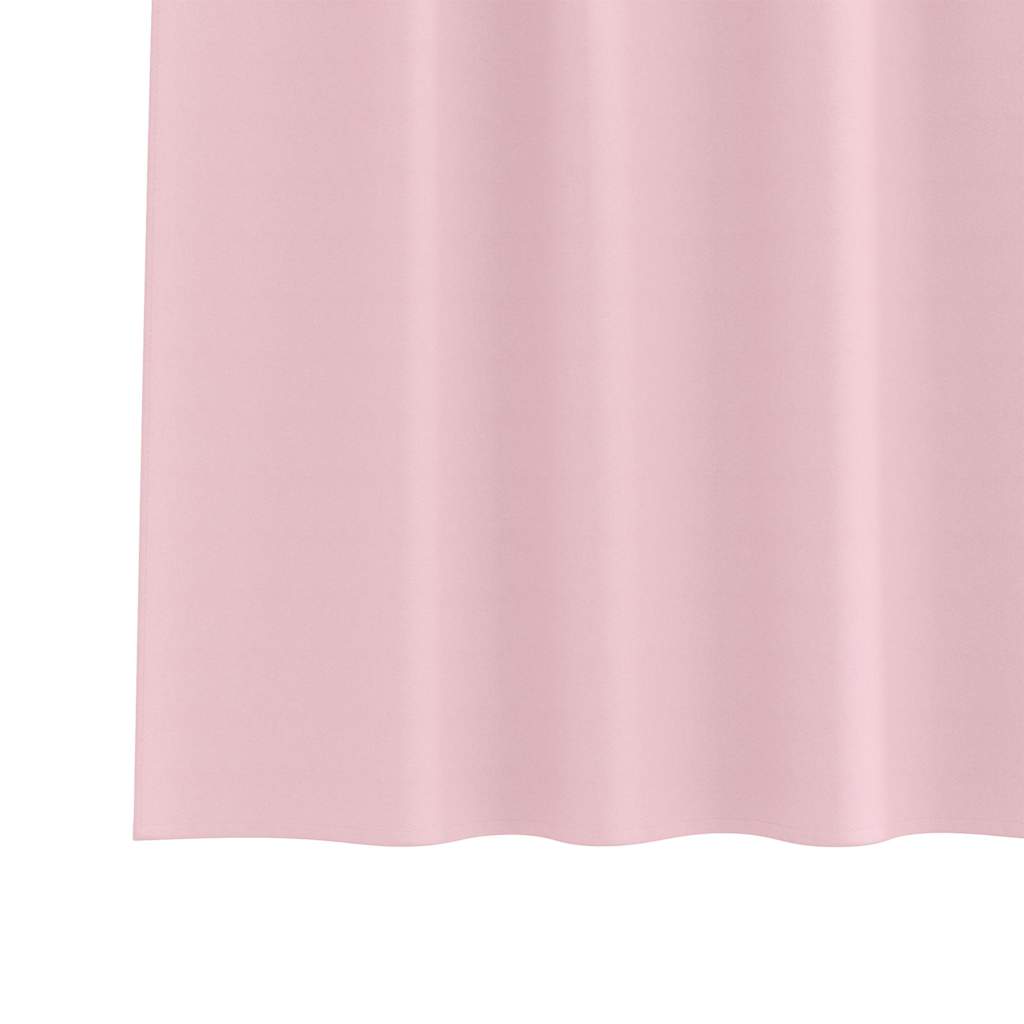 Fekete Függöny Gyűrűkkel 2 pcs Babarózsaszín 260 x 140 cm