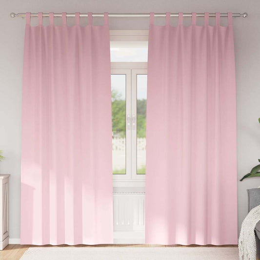 Fekete Függöny Gyűrűkkel 2 pcs Babarózsaszín 260 x 140 cm