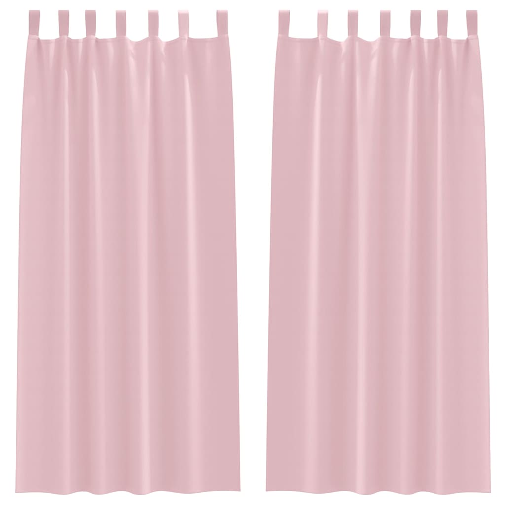 Fekete Függöny Gyűrűkkel 2 pcs Babarózsaszín 260 x 140 cm