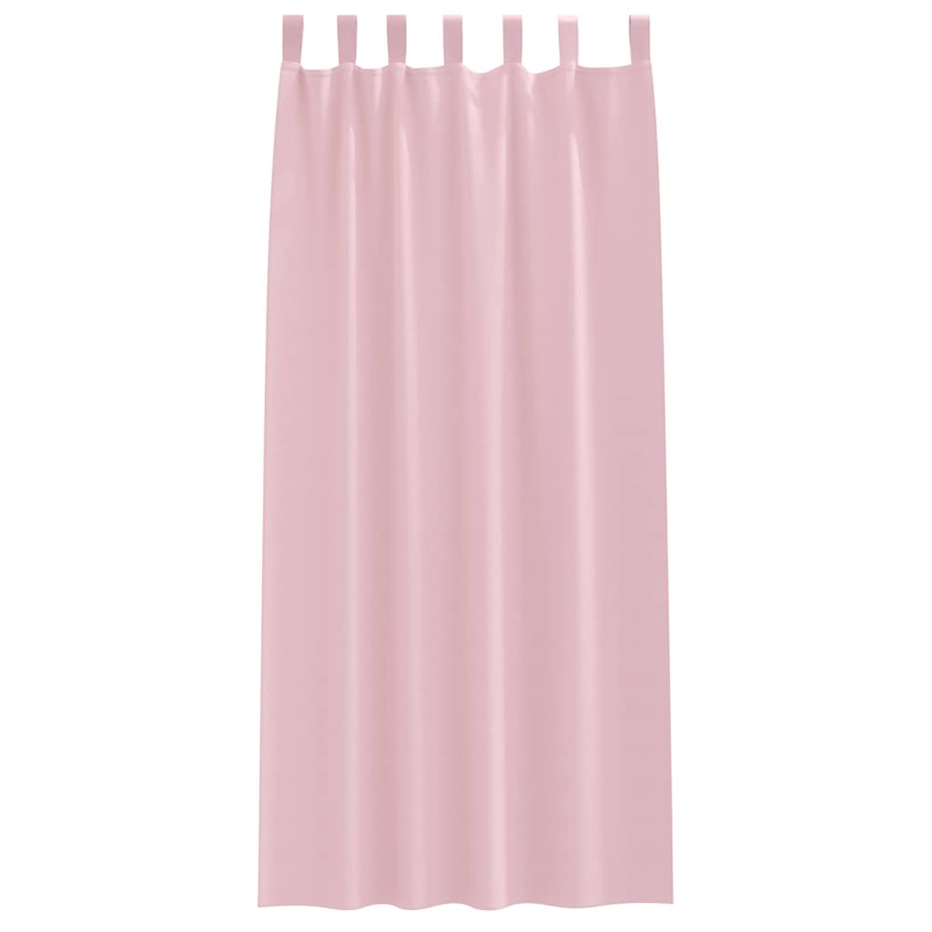 Fekete Függöny Gyűrűkkel 2 pcs Babarózsaszín 260 x 140 cm