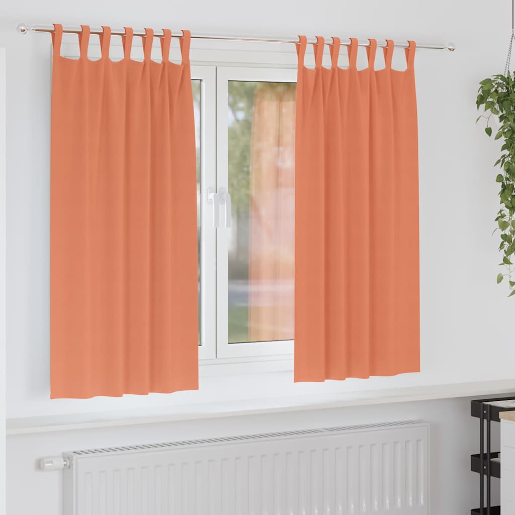 Fekete Függöny Gyűrűkkel 2 pcs Terrakotta 175 x 140 cm