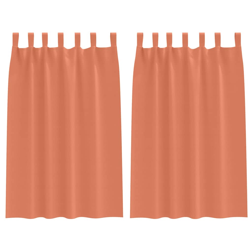 Fekete Függöny Gyűrűkkel 2 pcs Terrakotta 175 x 140 cm
