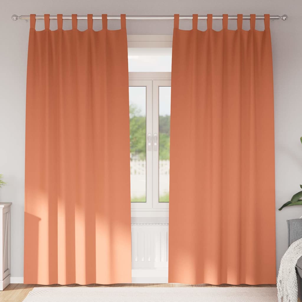 Fekete Függöny Gyűrűkkel 2 pcs Terrakotta 245 x 140 cm