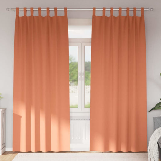 Fekete Függöny Gyűrűkkel 2 pcs Terrakotta 260 x 140 cm